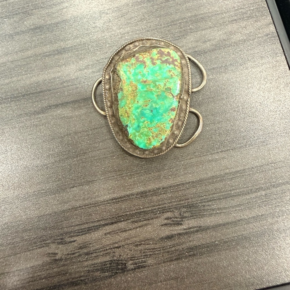 Navajo Green Turquoise Stone Silver bracelet/ring Connector -